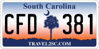 SC license plate CFD381