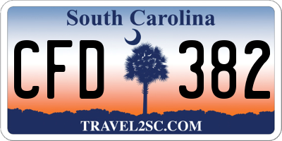 SC license plate CFD382