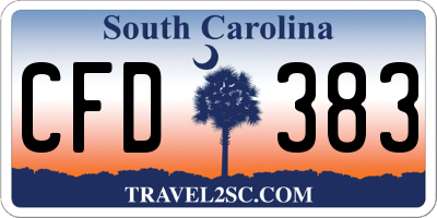 SC license plate CFD383