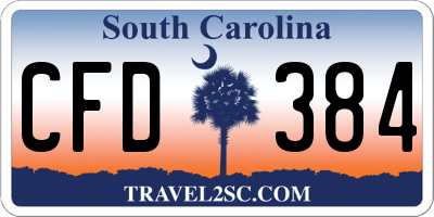 SC license plate CFD384