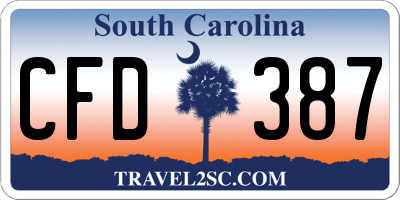 SC license plate CFD387