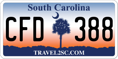 SC license plate CFD388