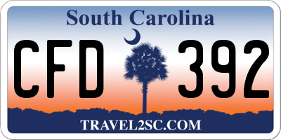 SC license plate CFD392