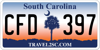 SC license plate CFD397