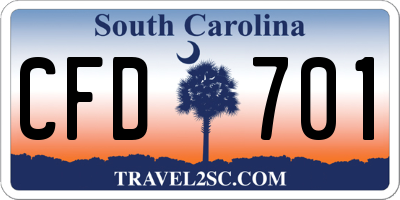 SC license plate CFD701