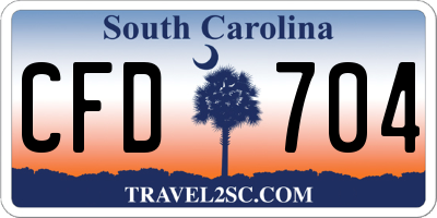 SC license plate CFD704