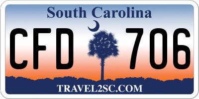 SC license plate CFD706