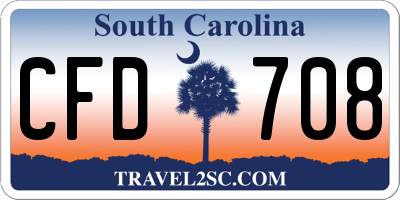 SC license plate CFD708