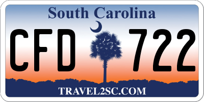 SC license plate CFD722