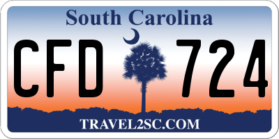 SC license plate CFD724