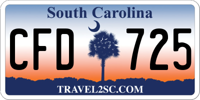 SC license plate CFD725