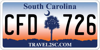 SC license plate CFD726