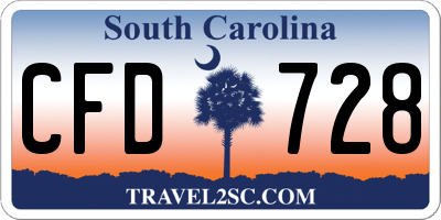 SC license plate CFD728