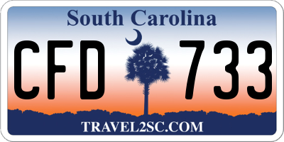 SC license plate CFD733