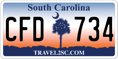 SC license plate CFD734