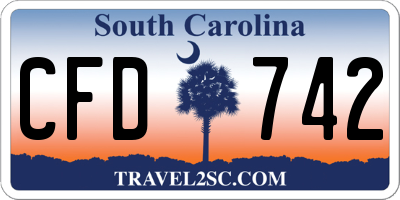SC license plate CFD742