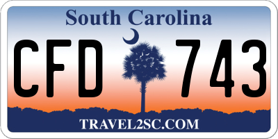 SC license plate CFD743