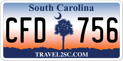 SC license plate CFD756