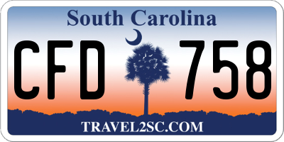 SC license plate CFD758