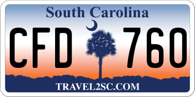 SC license plate CFD760