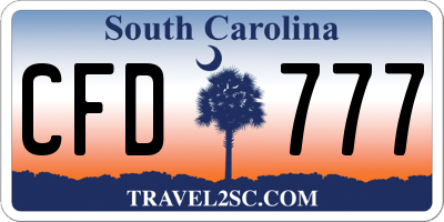 SC license plate CFD777