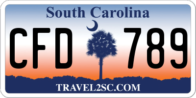 SC license plate CFD789