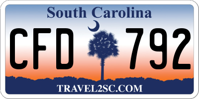 SC license plate CFD792