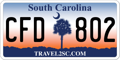 SC license plate CFD802