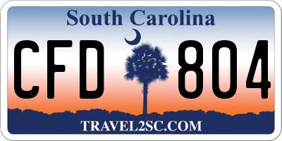 SC license plate CFD804
