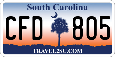 SC license plate CFD805