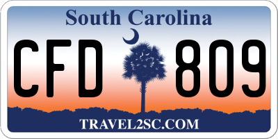 SC license plate CFD809