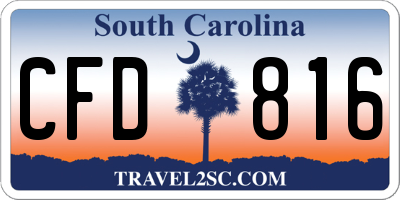SC license plate CFD816