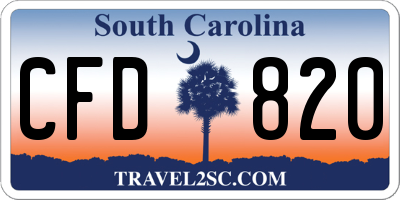 SC license plate CFD820