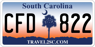 SC license plate CFD822