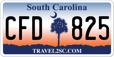 SC license plate CFD825