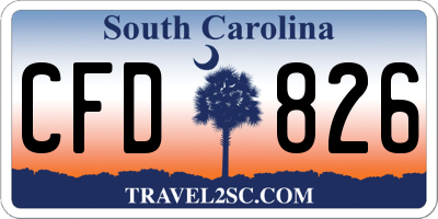 SC license plate CFD826