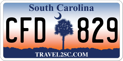 SC license plate CFD829