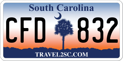 SC license plate CFD832