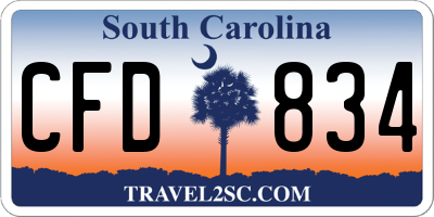 SC license plate CFD834