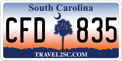 SC license plate CFD835