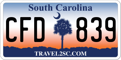 SC license plate CFD839