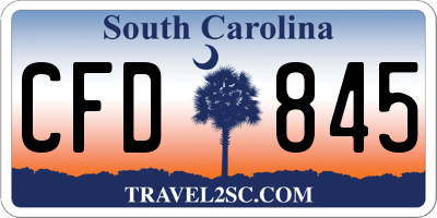 SC license plate CFD845