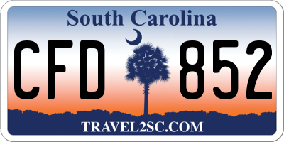 SC license plate CFD852