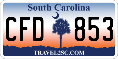 SC license plate CFD853
