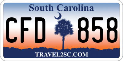 SC license plate CFD858