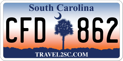 SC license plate CFD862