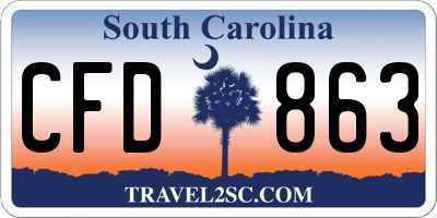 SC license plate CFD863