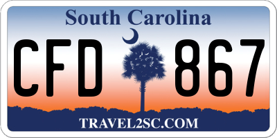SC license plate CFD867