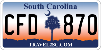 SC license plate CFD870