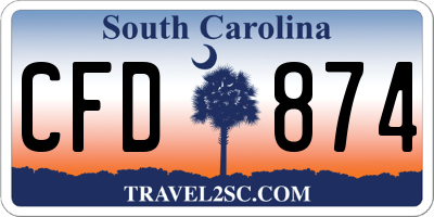 SC license plate CFD874